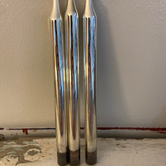 Antique Mercury Glass Taper Candlesticks 10inches Set of 3 - Picture 2 of 7